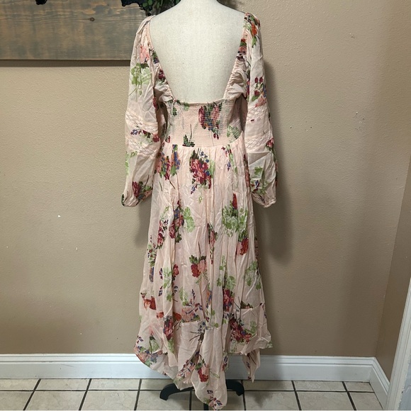 Free People Morning Glory Dress – Floral Boho Handkerchief Hem - Picture 4 of 11